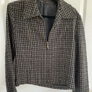 Tweed-like Full-Zip Jacket